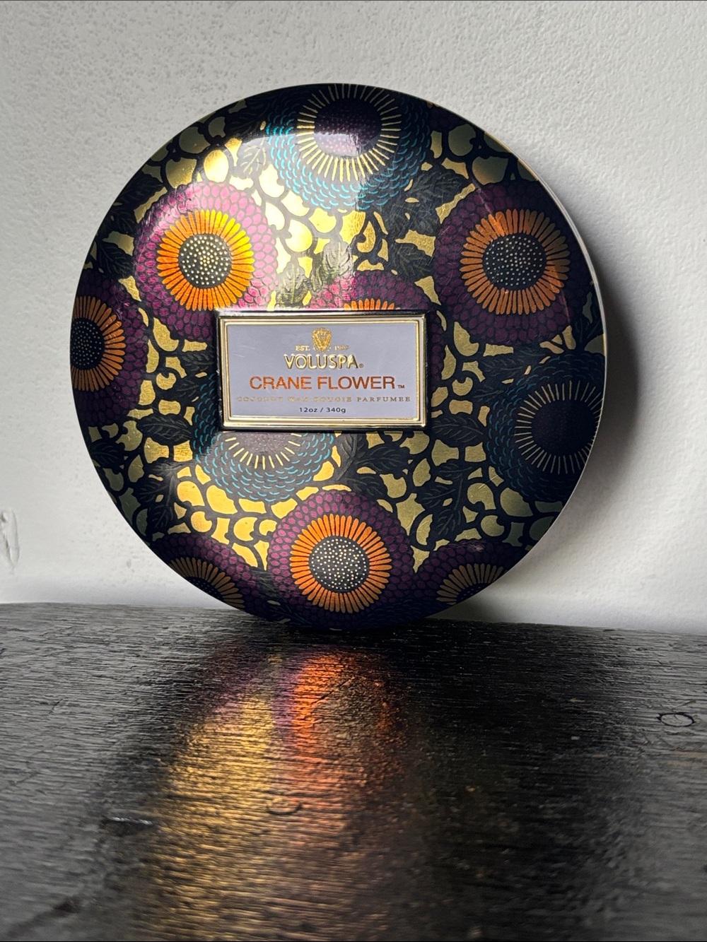 Voluspa Crane Flower Decorative Tin Candle Discontinued Scent Profile